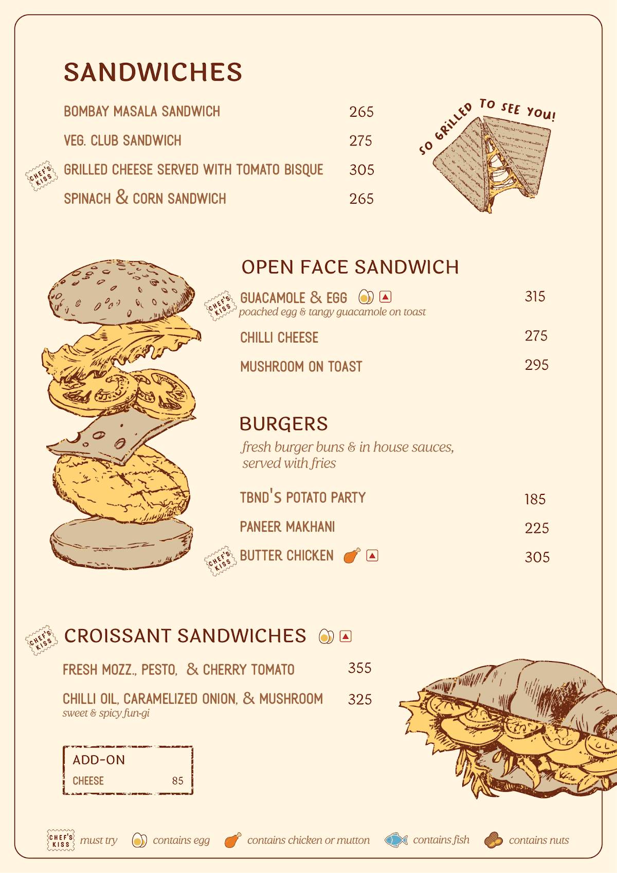 The Bakery Next Door menu