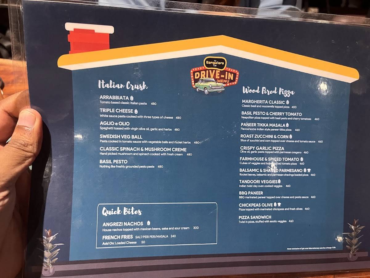 The Bangalore Cafe menu