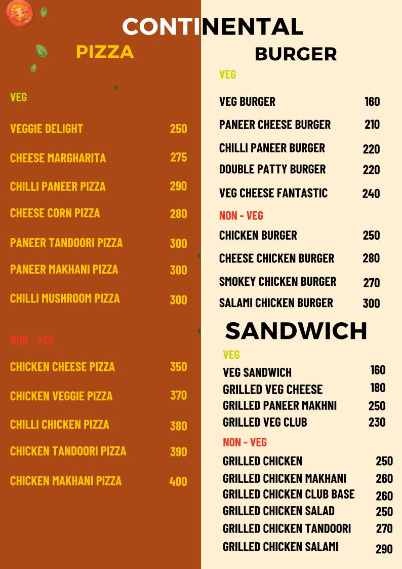 The Cabana 2.0 menu