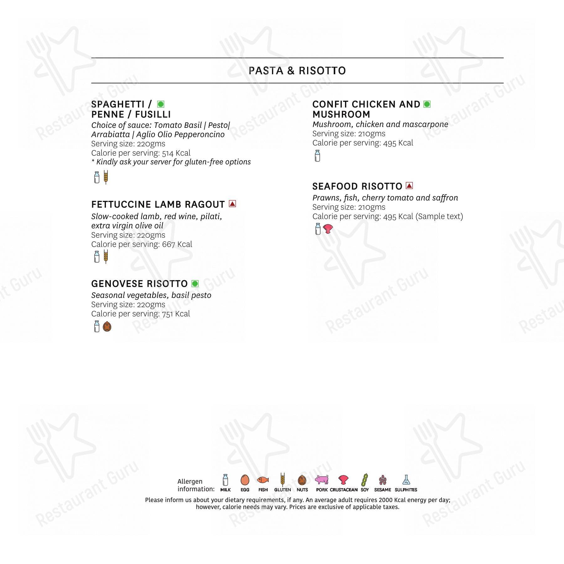 The Café at The Club in Thiruvananthapuram - Menu