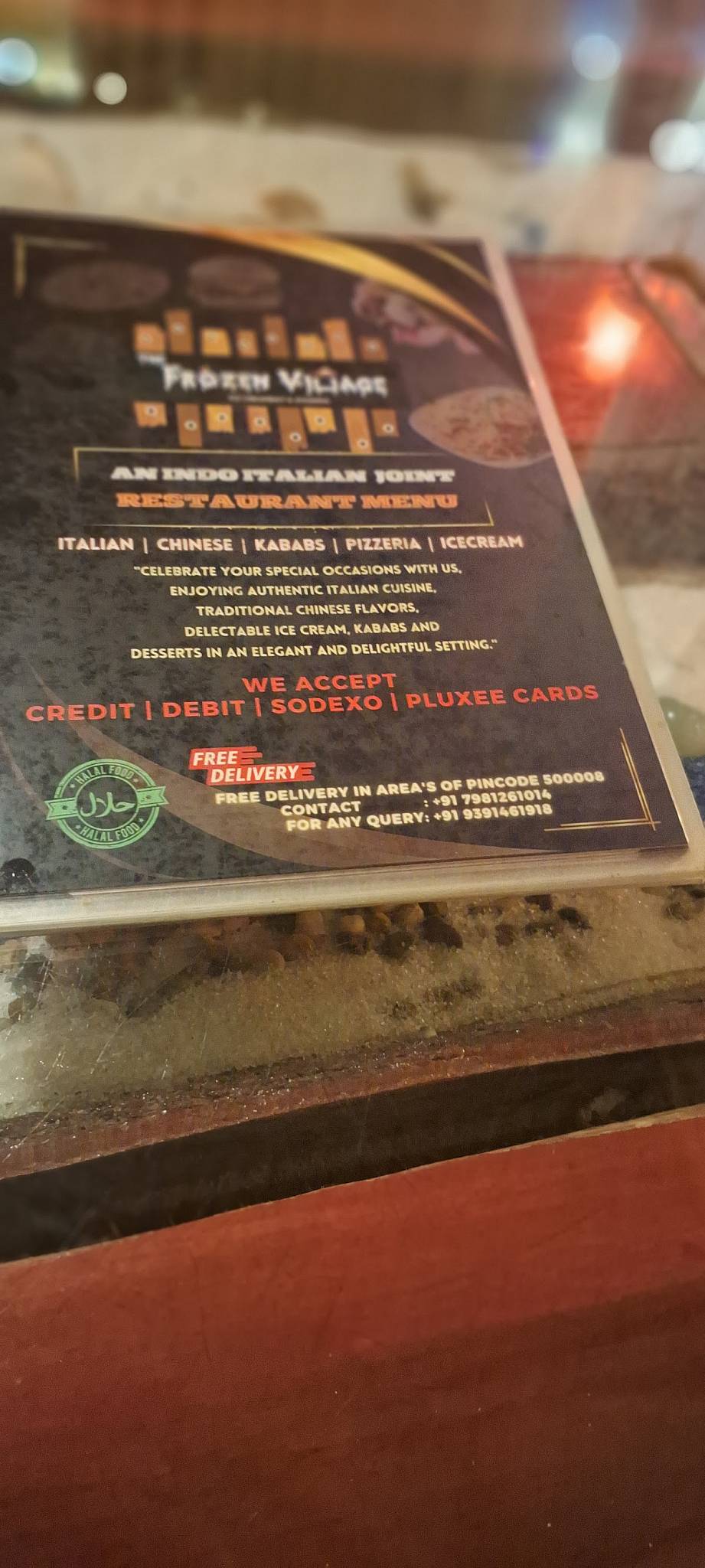 Cafe The Frozen Village menu