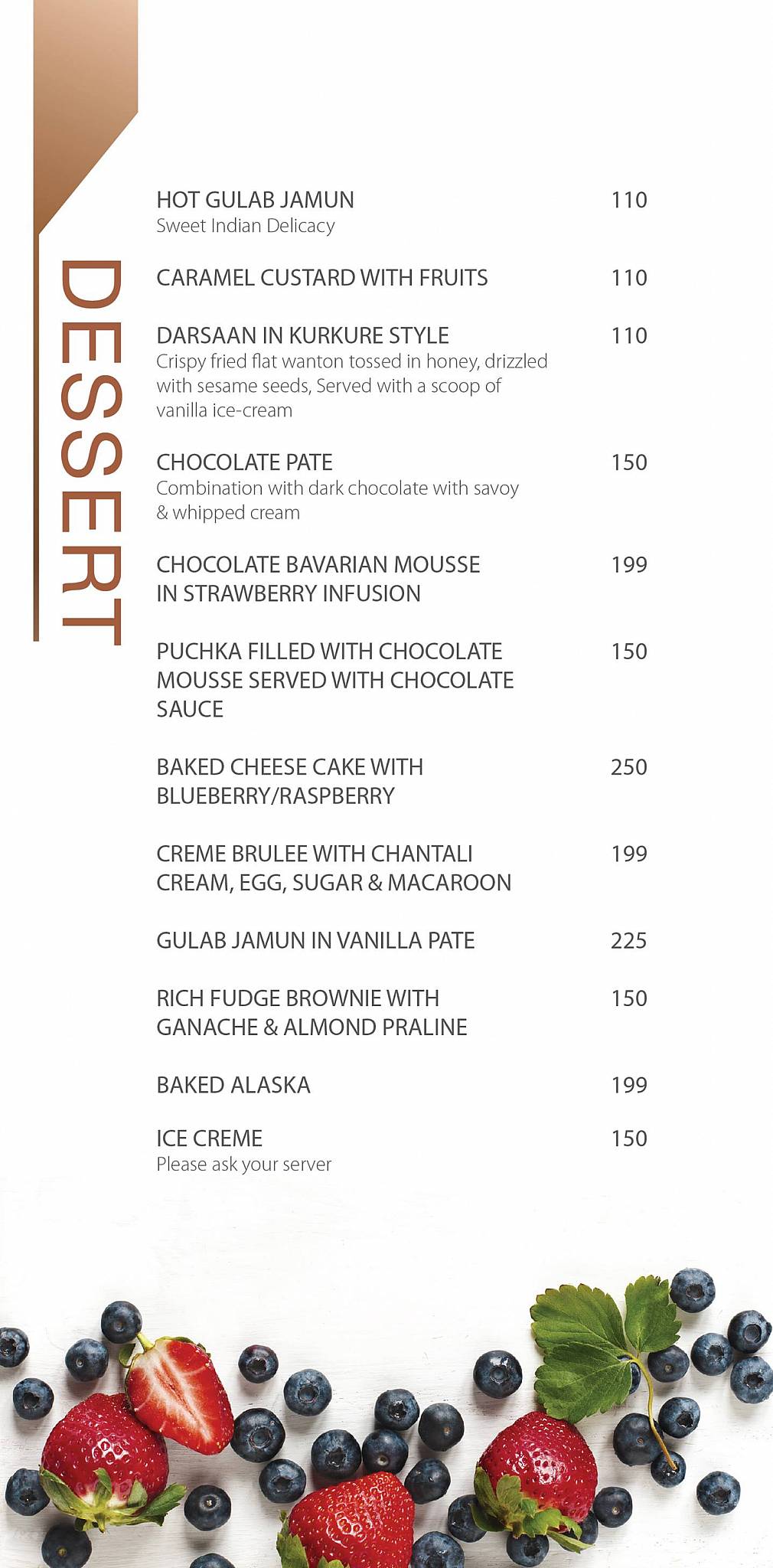 The Kitchen menu