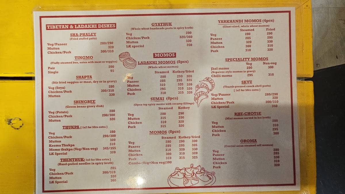 The Ladakhi Kitchen menu