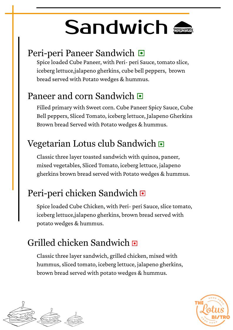 The Lotus Bistro menu