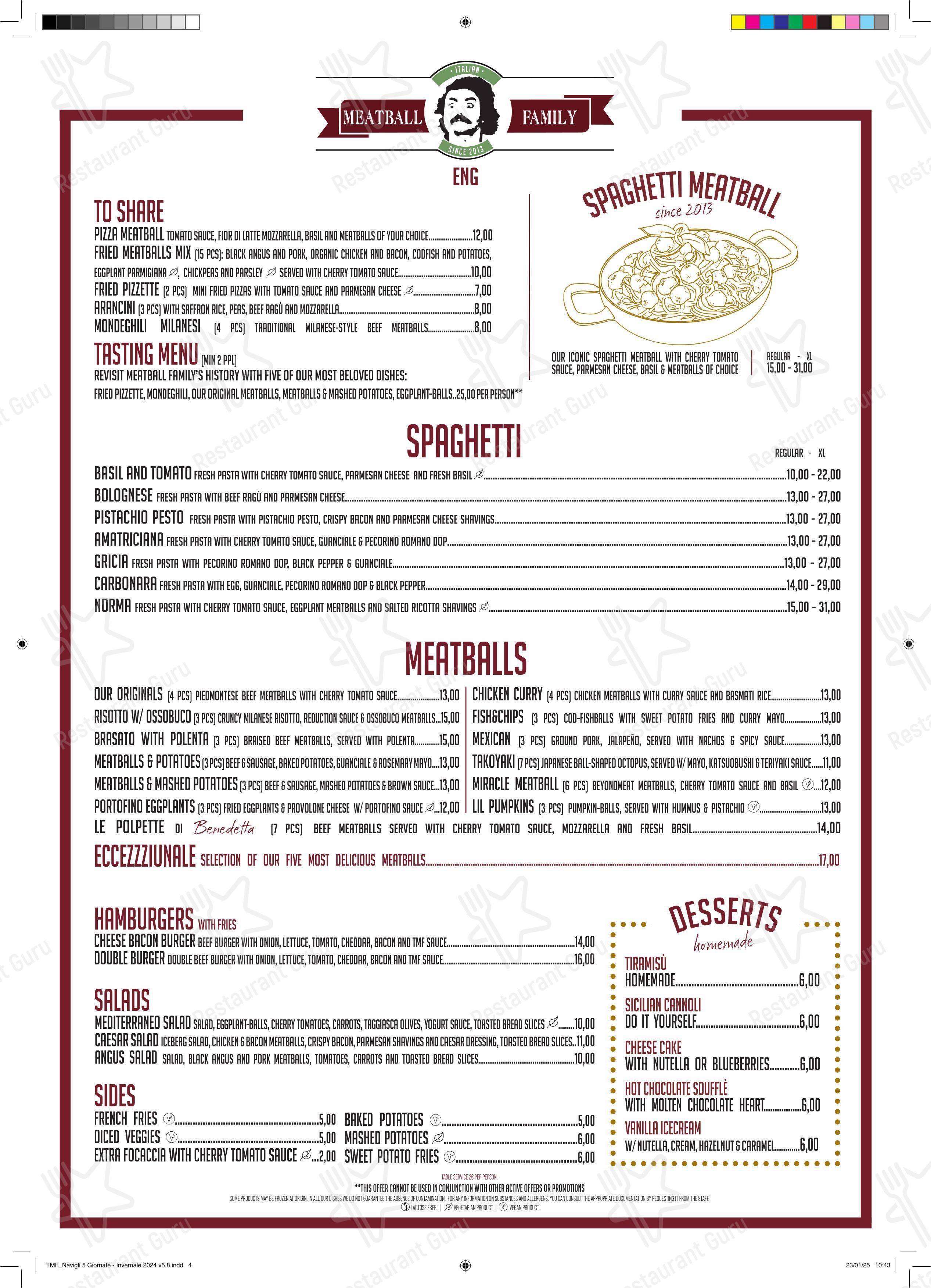 Meatball Family - Ristorante Navigli | Porta Genova in Milano - Menu bar
