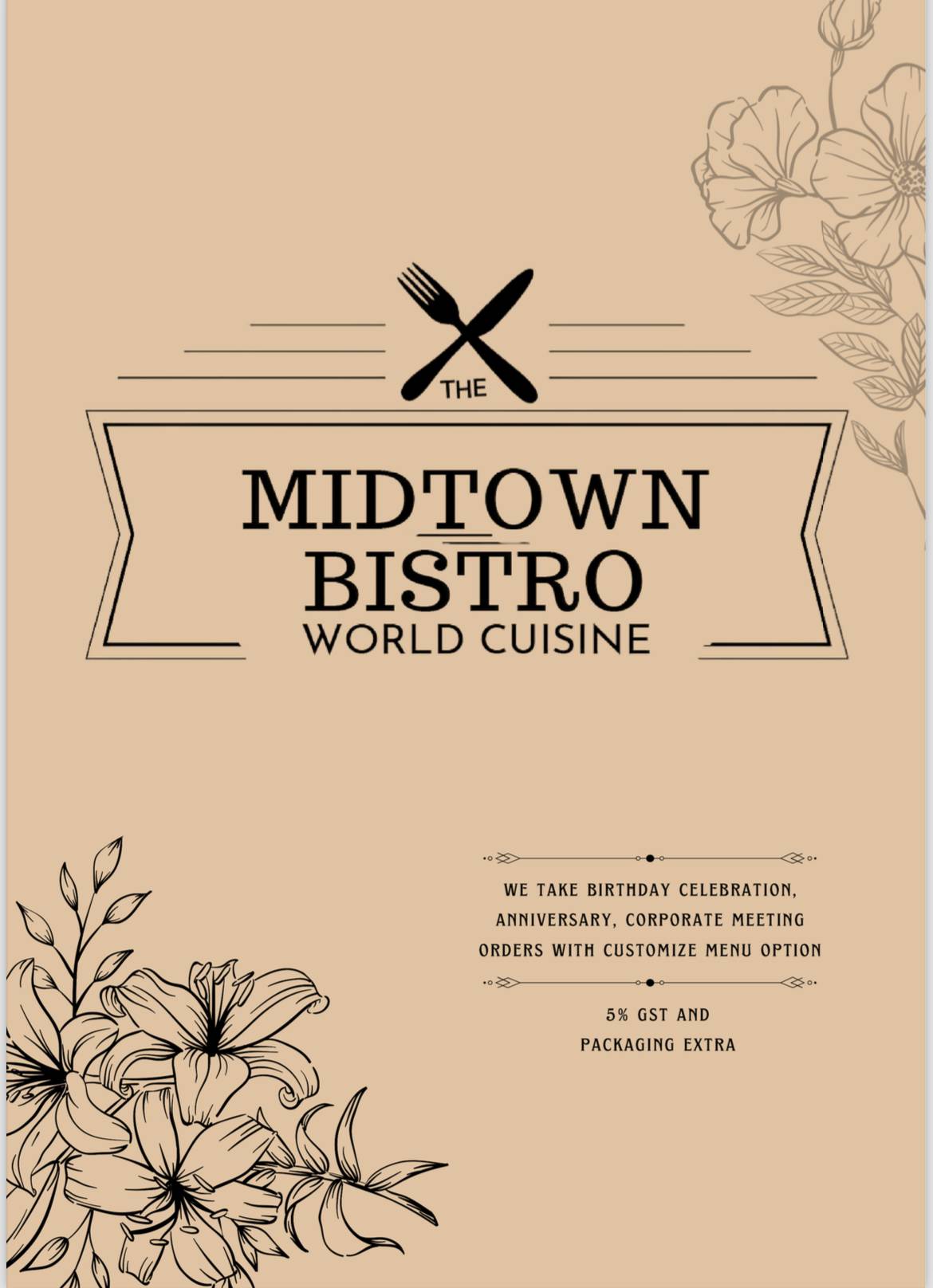 The MidTown Bistro menu