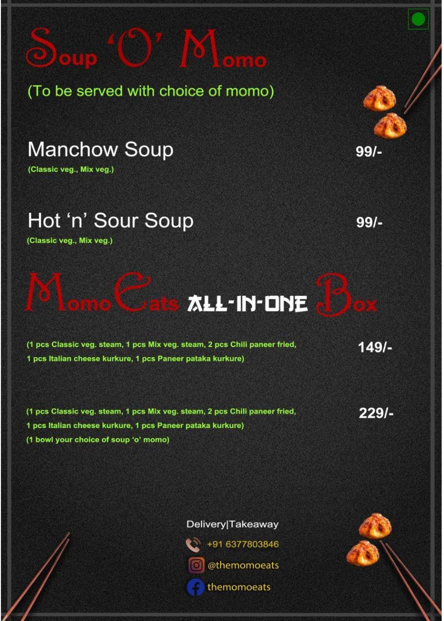 The Momo Eats - Best Momos In Bikaner menu