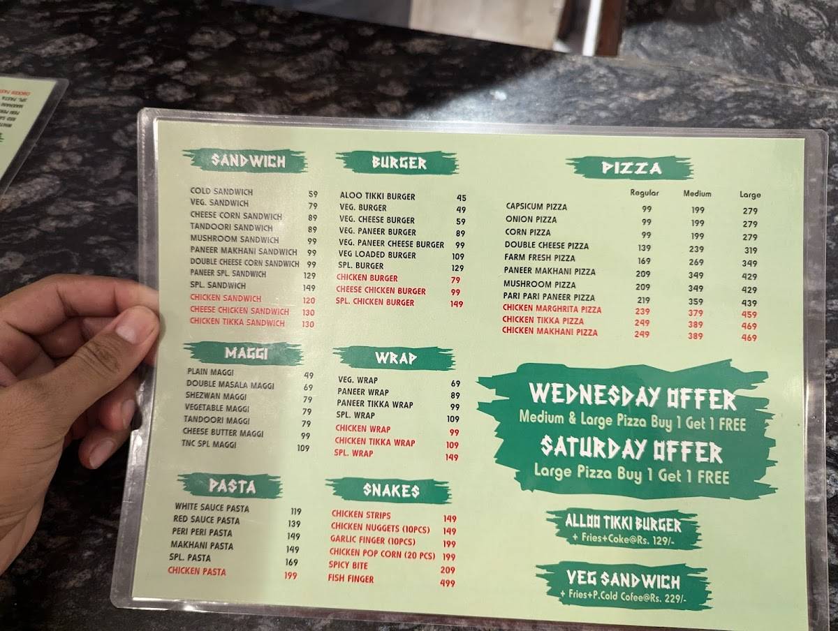 The Nawab cafe menu