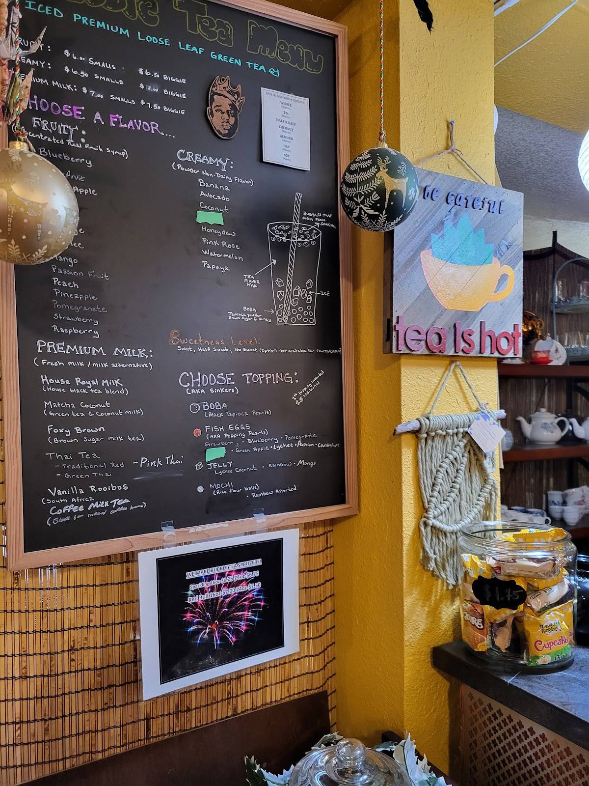Menu at The Northern Tea House cafe, Juneau