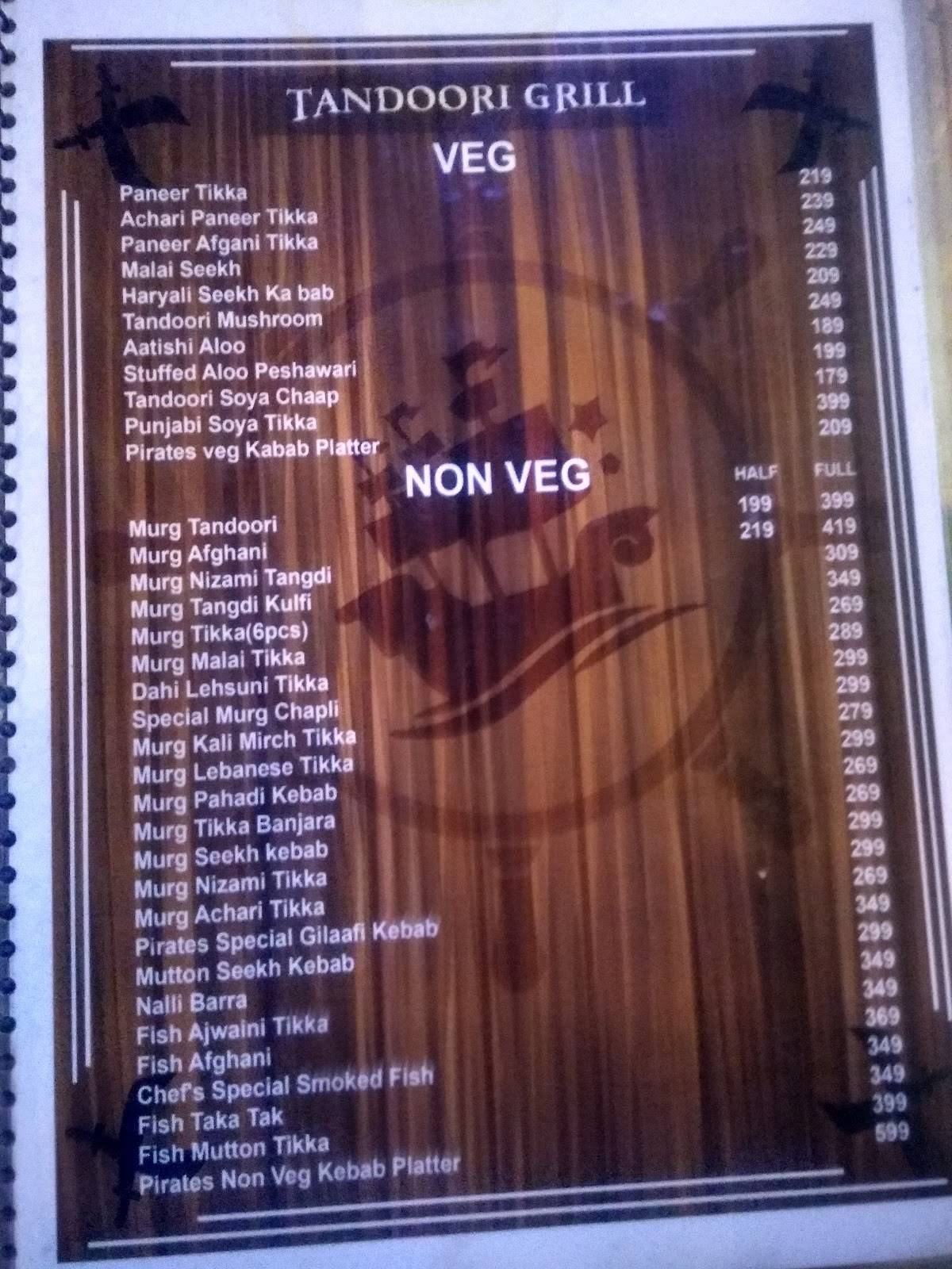 The Pirates Multicuisine Restro & Lounge menu