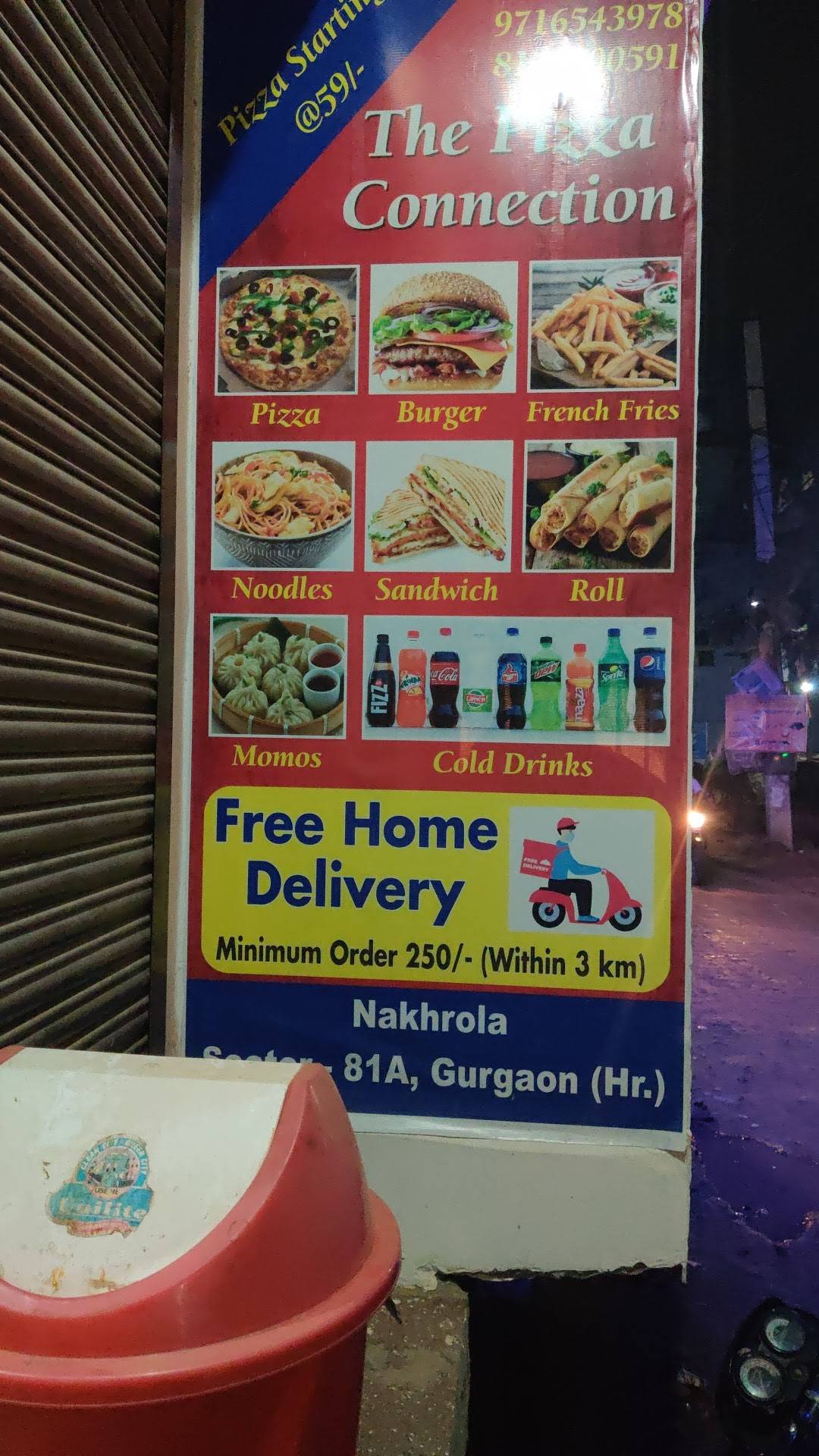 The Pizza Connection menu