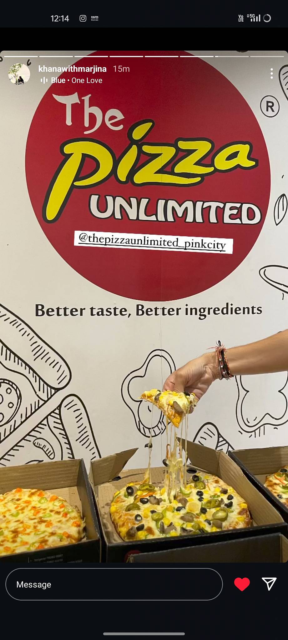 The Pizza Unlimited menu