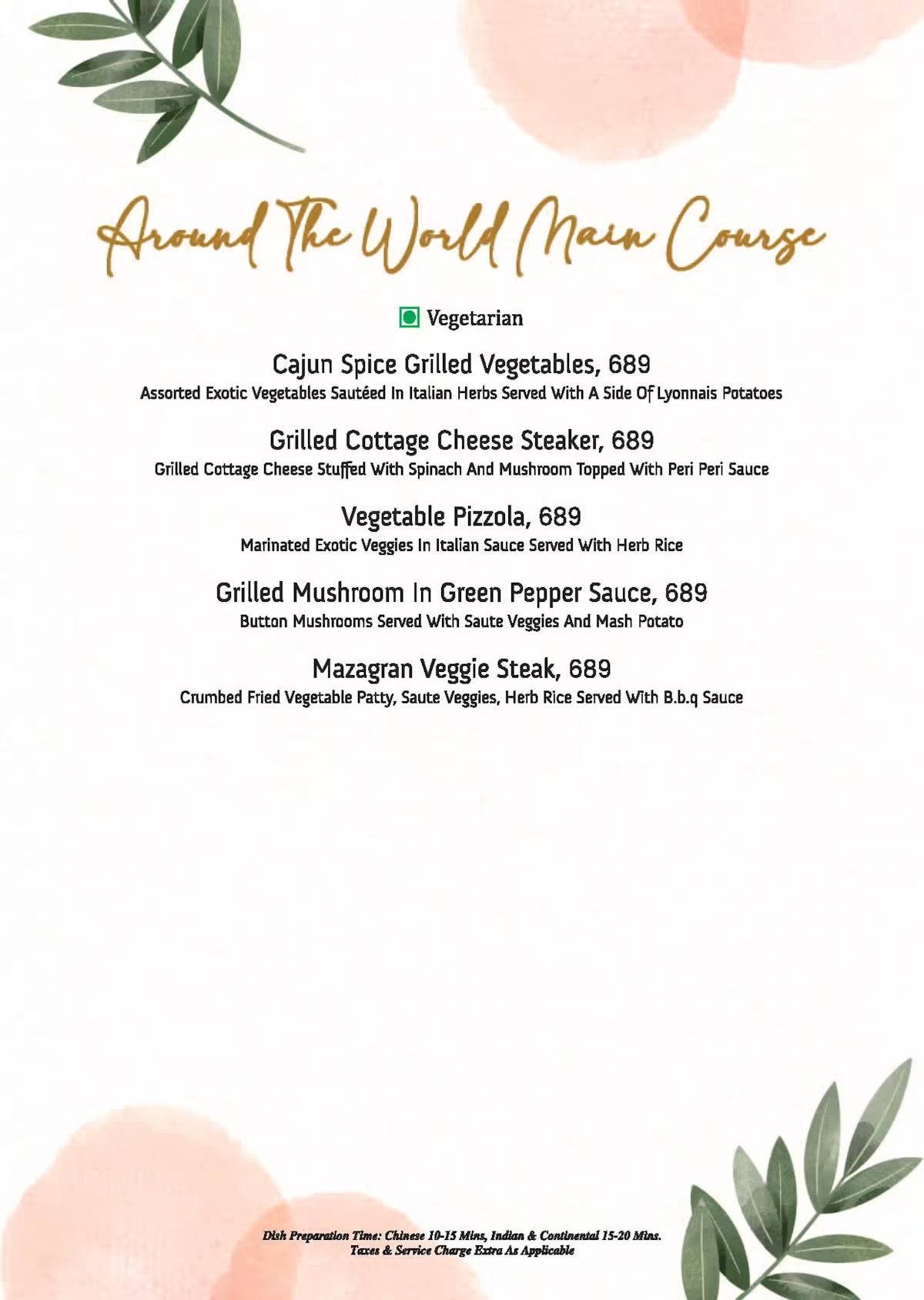 The Salt Cafe menu