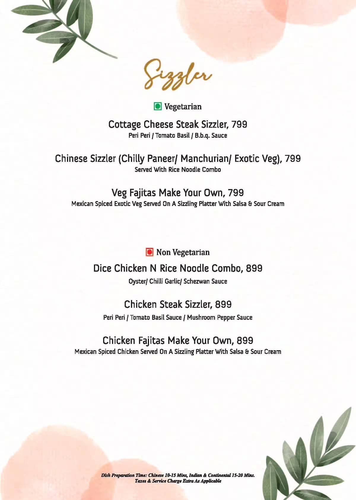 The Salt Cafe menu
