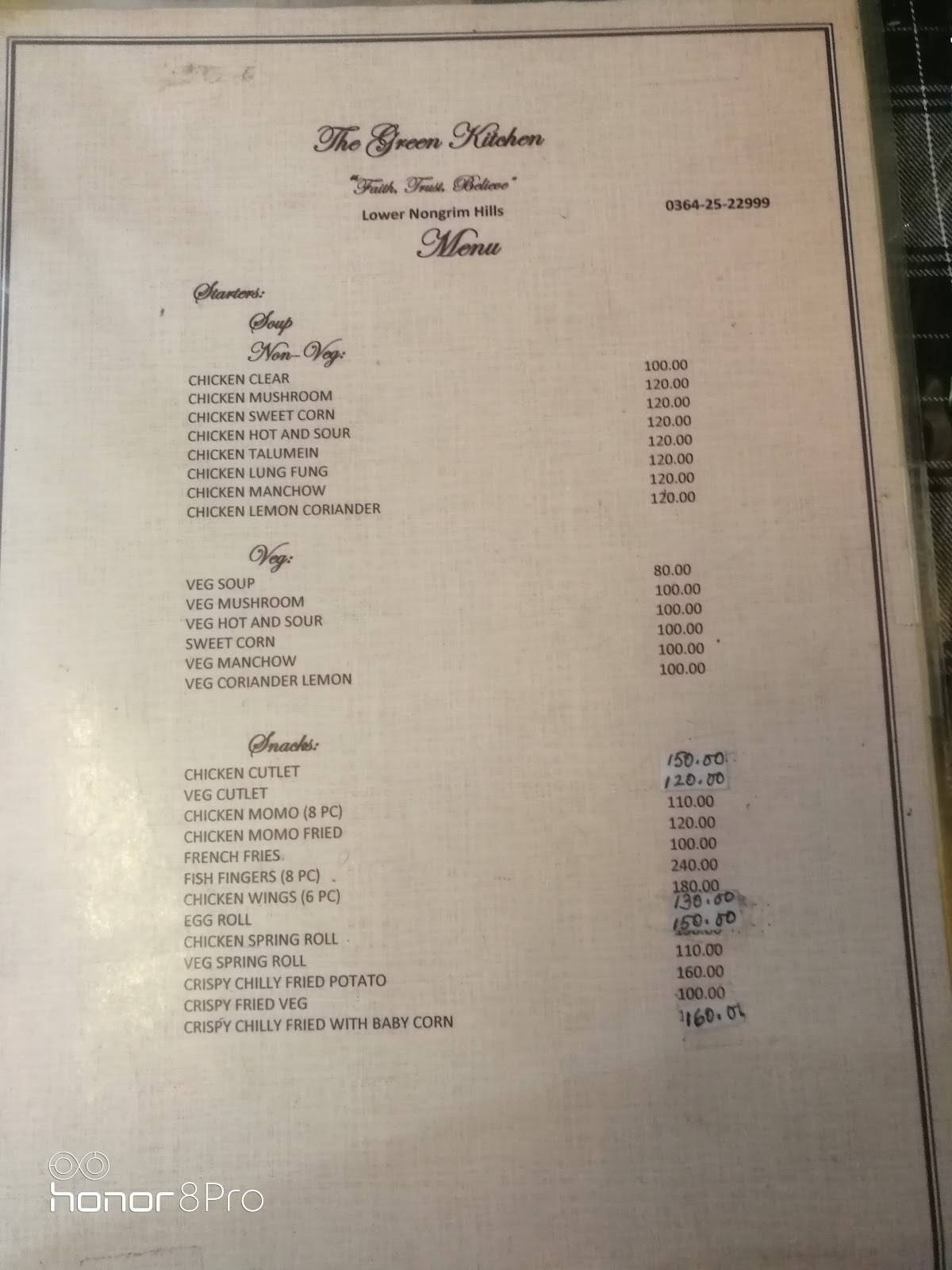 The Stage Shillong menu