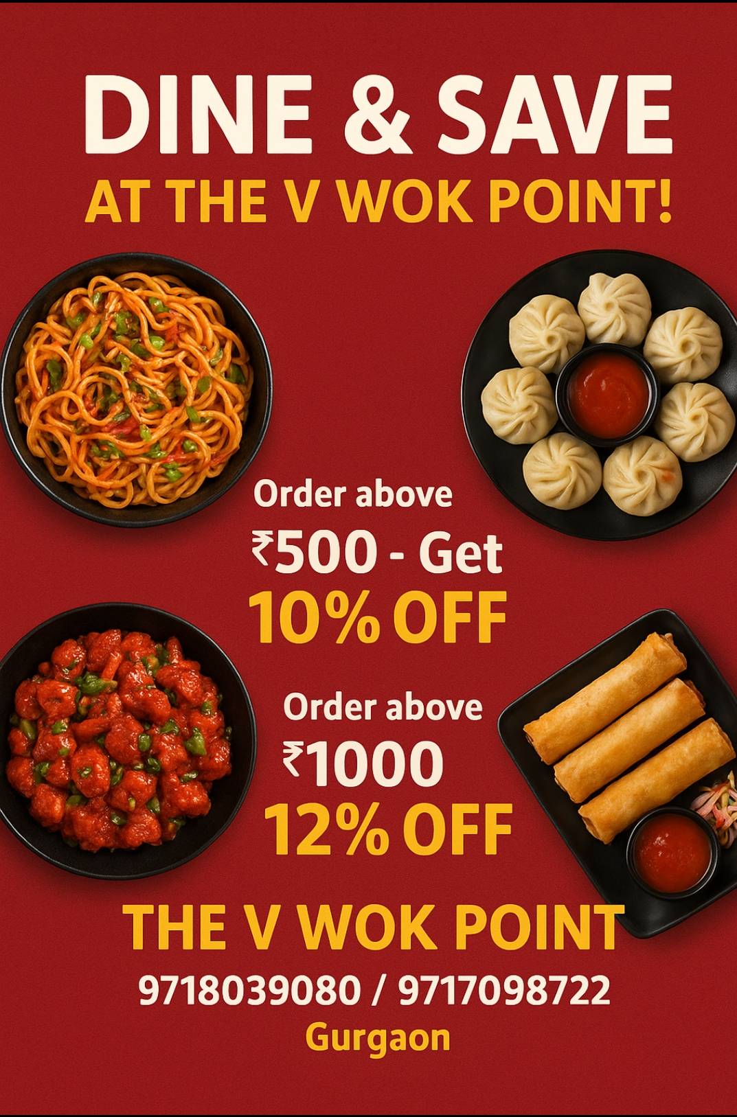 The V Wok Point DLF Phase 3 Best Chinese Food menu