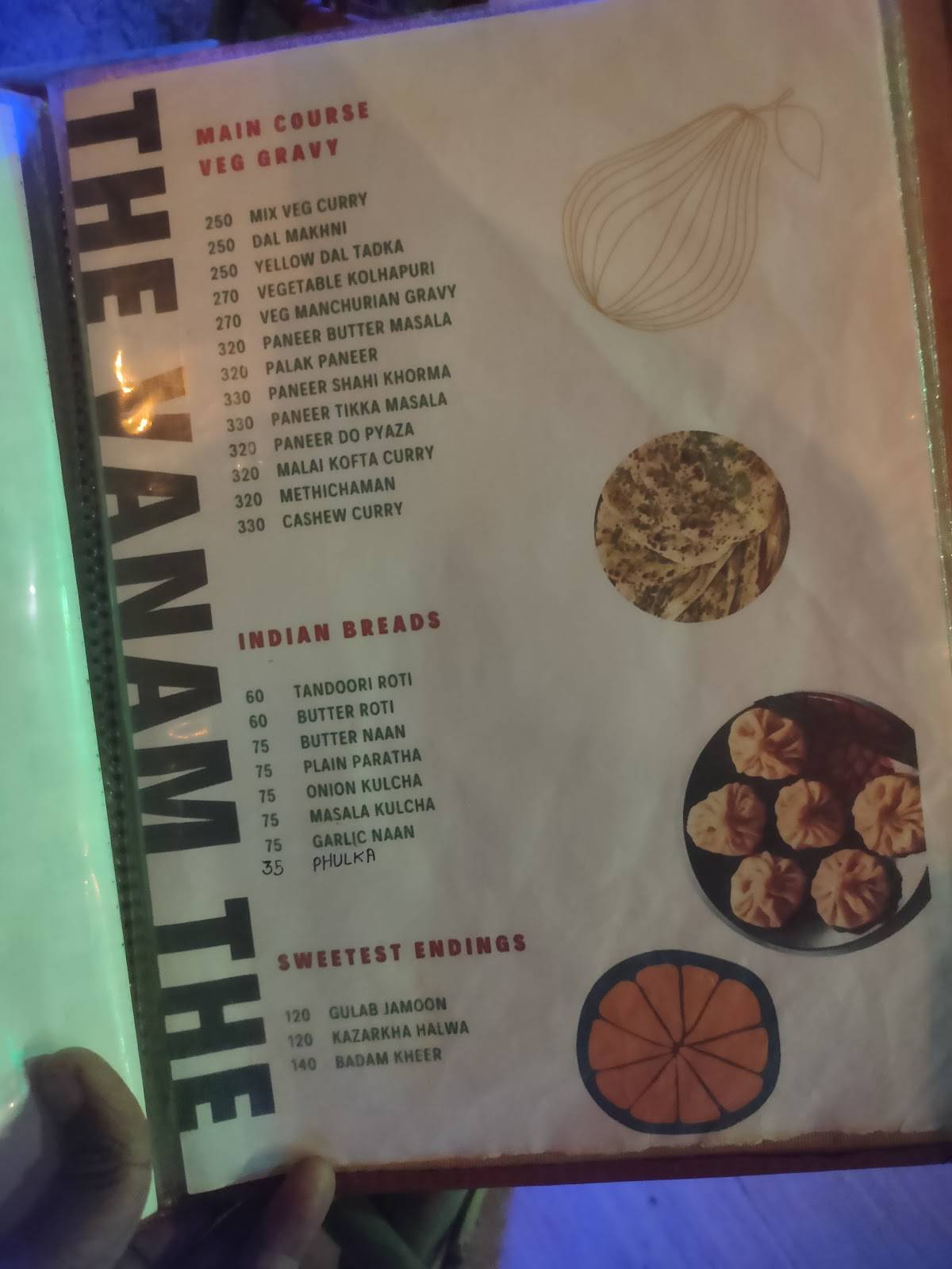The Vanam Multi Cuisine Theme Restaurant menu