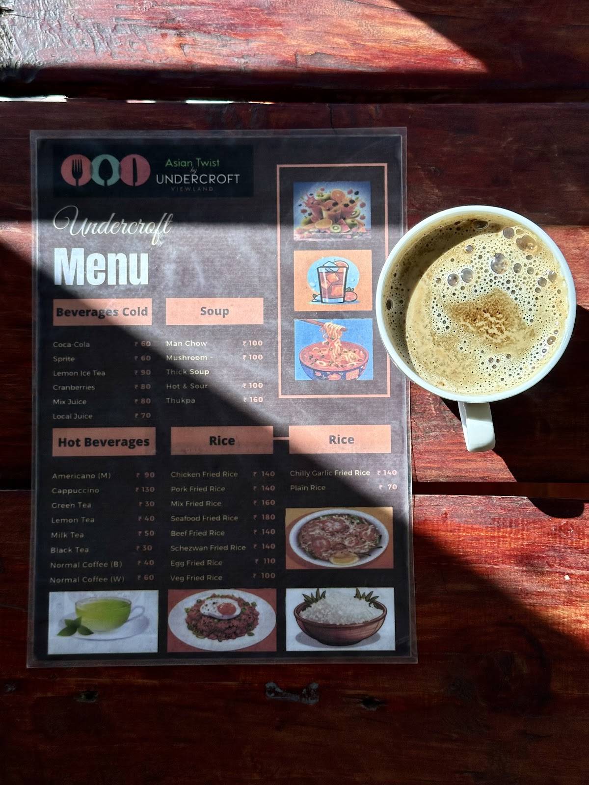 The undercroft ukhrul menu