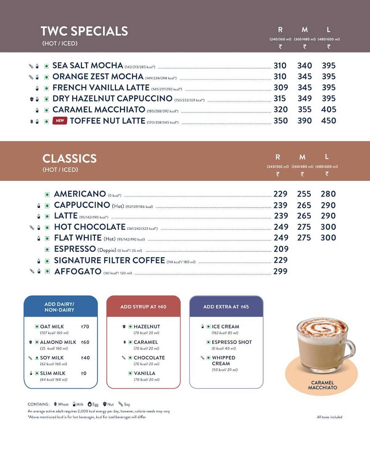 Third Wave Coffee menu