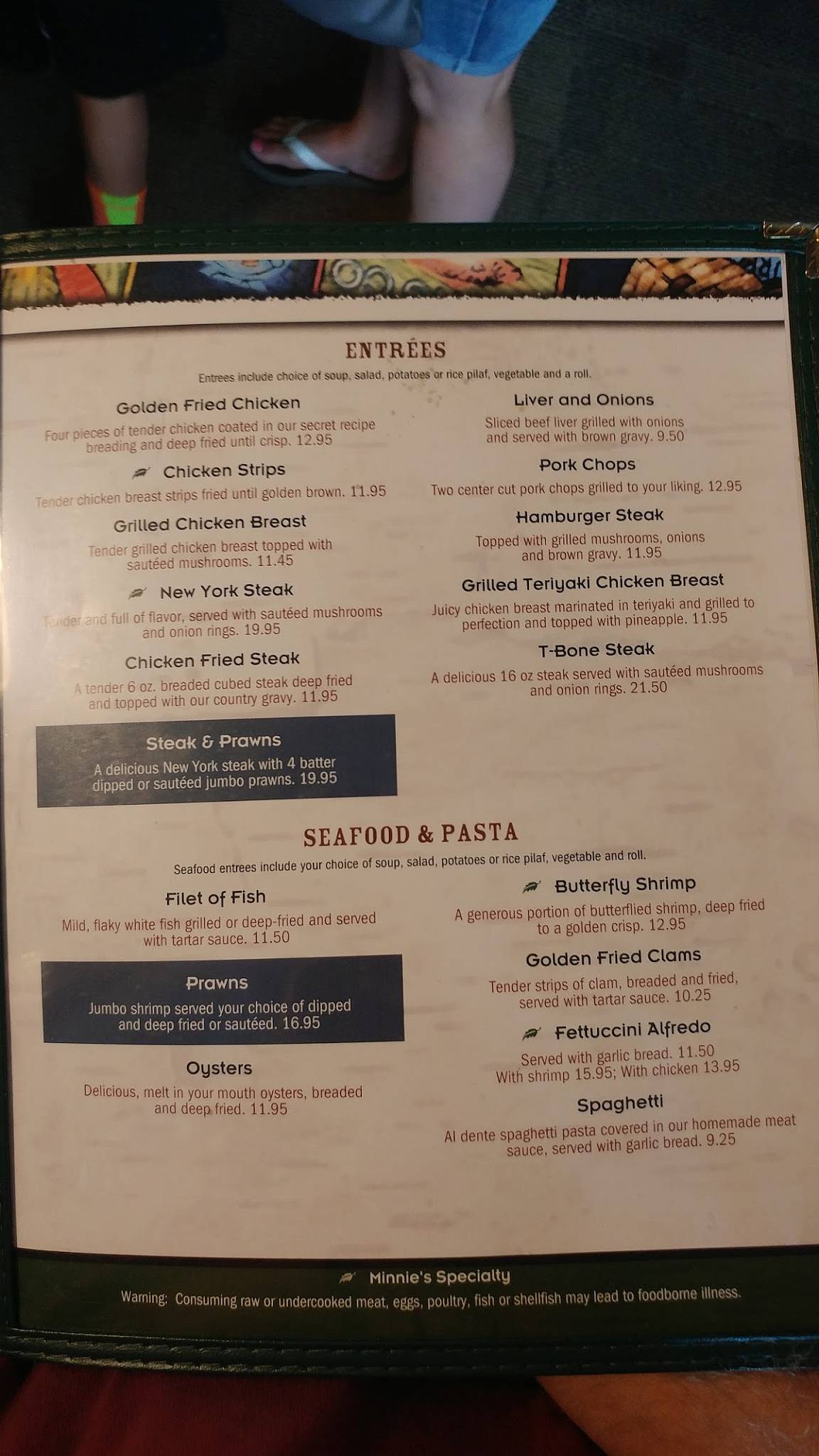 Menu at Minnie's Montana Cafe, Thompson Falls
