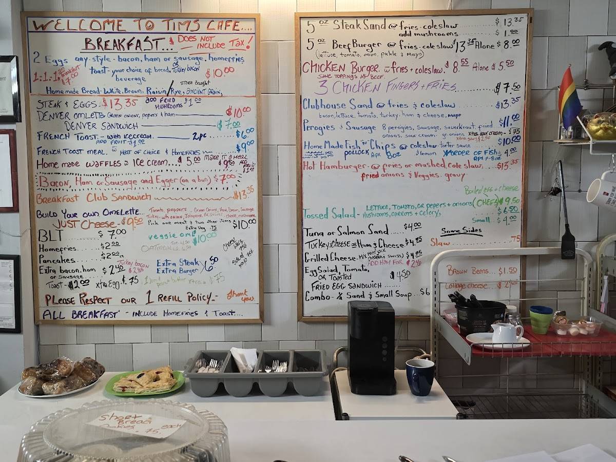 Menu de Tim's Cafe