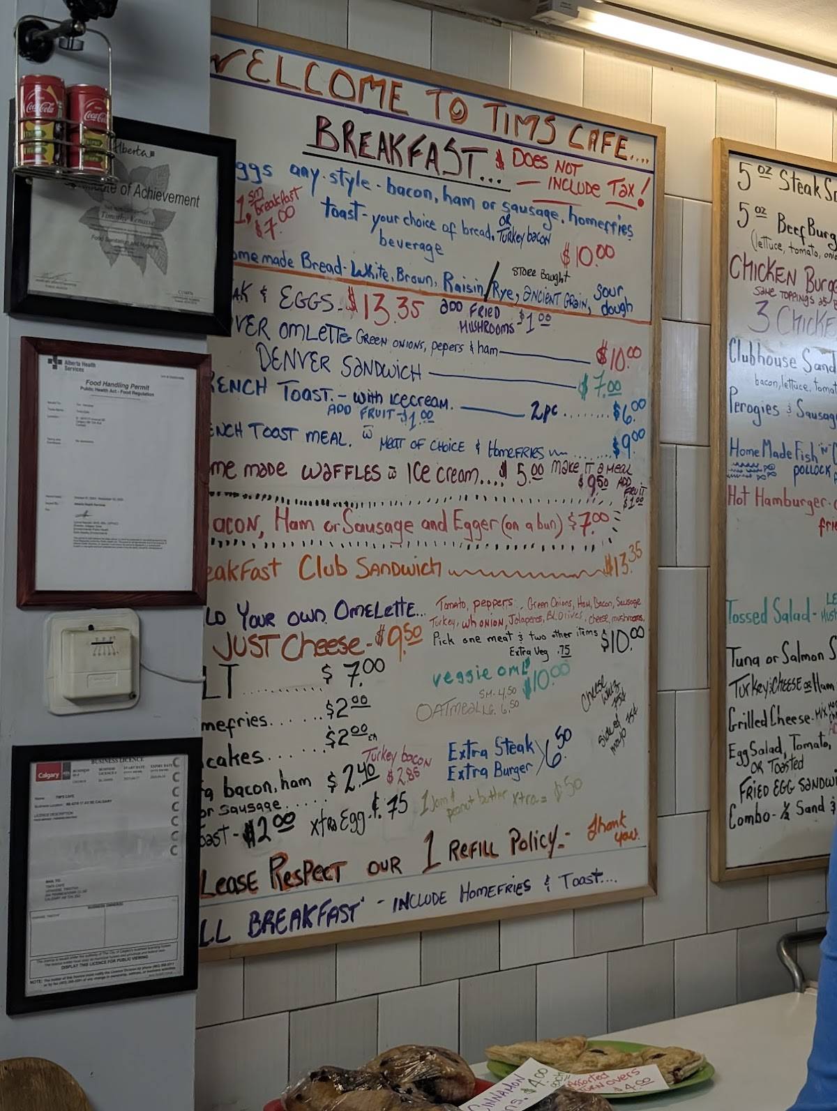 Menu de Tim's Cafe