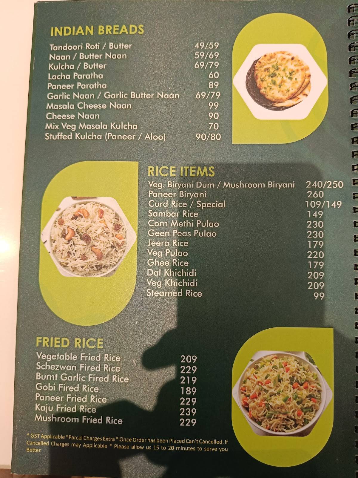 Green Meridian Veg Restaurant menu