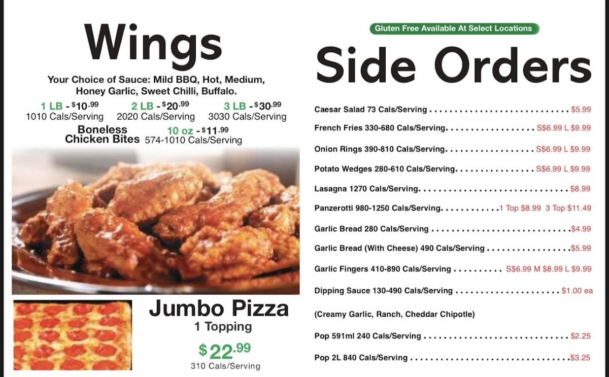 Menu de Tito's Pizza and Wings - Paris, ON