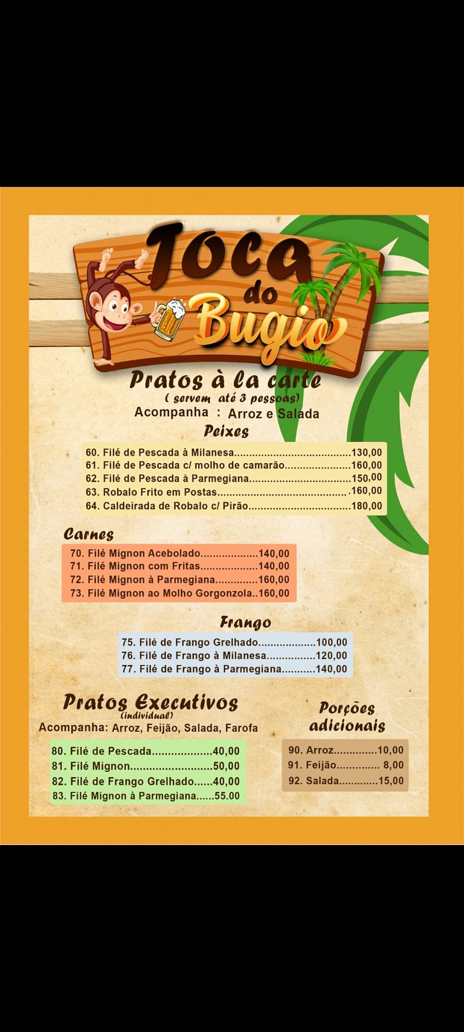 Toca Do Bugio Restaurante cardápio