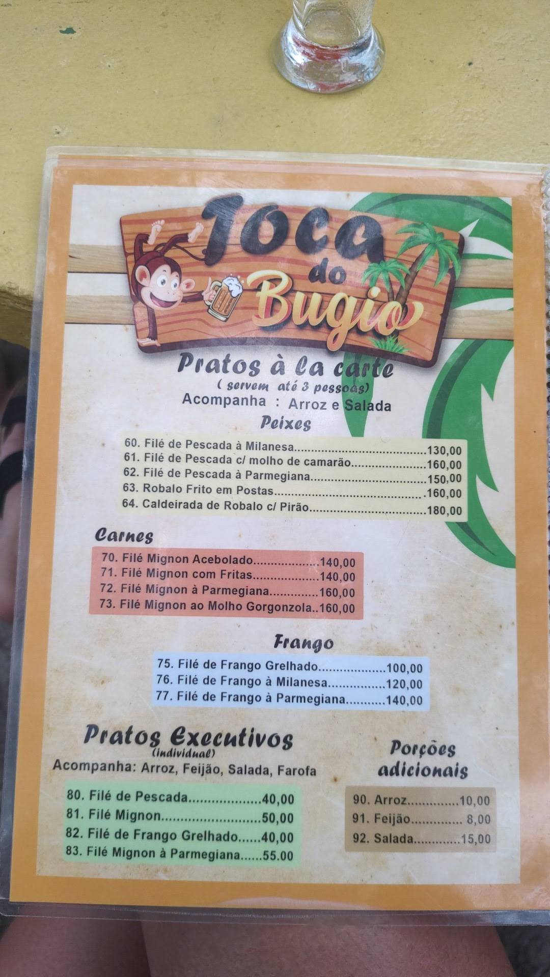 Toca Do Bugio Restaurante cardápio