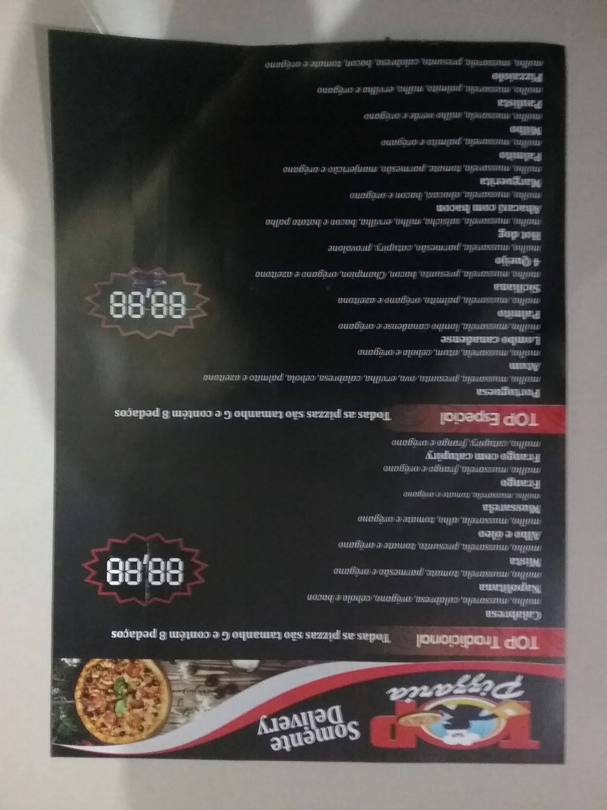 Top Lanches & Pizzaria Três Rios cardápio