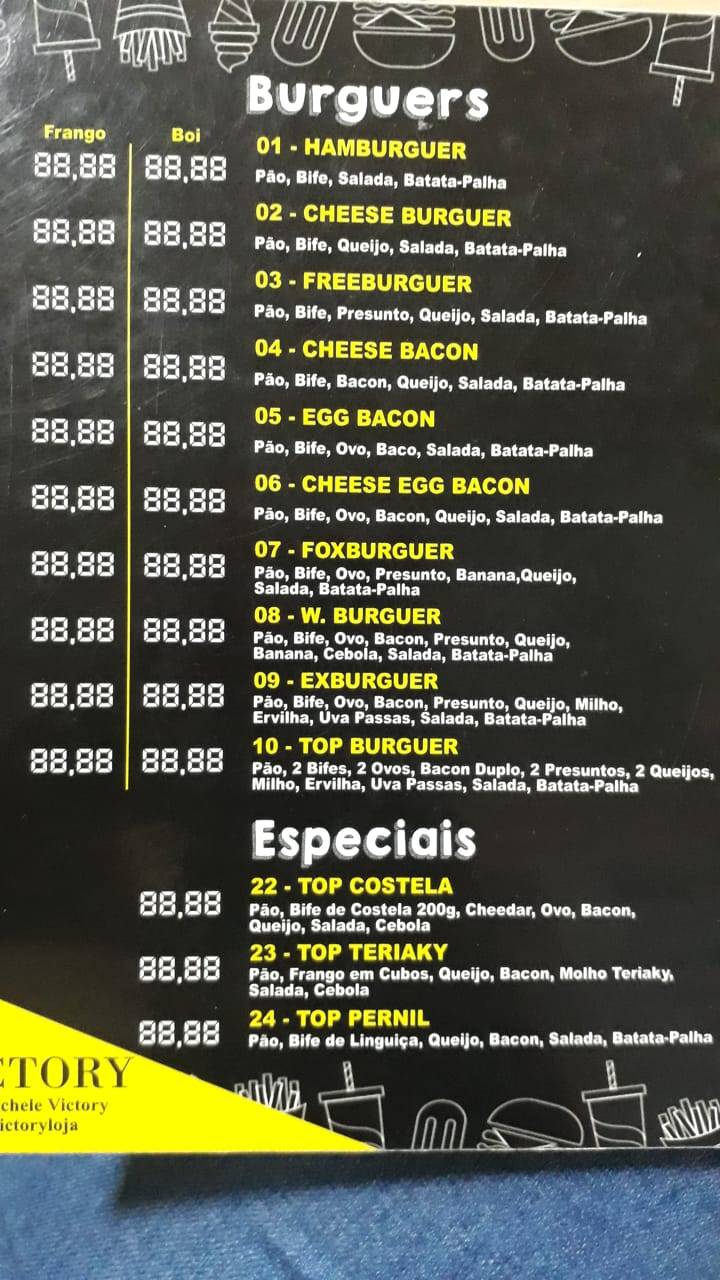Top Lanches & Pizzaria Três Rios cardápio