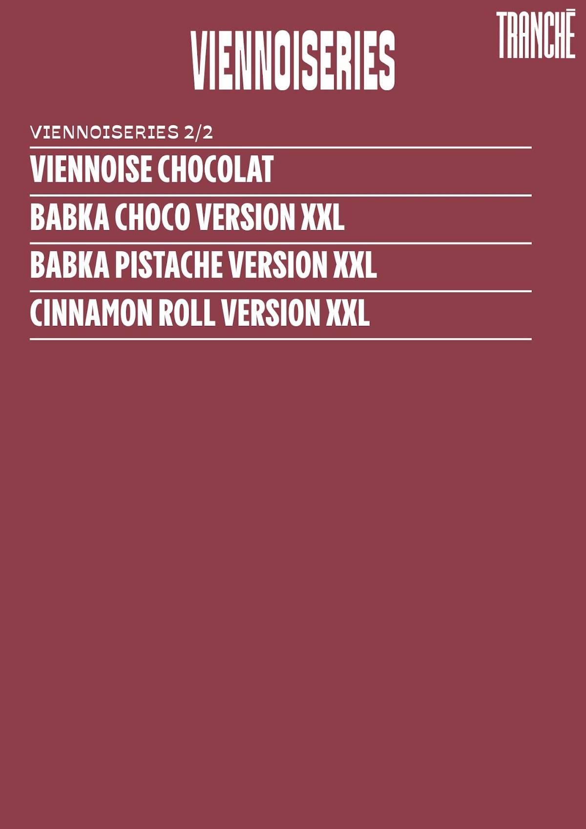 Menu de Boulangerie Tranché - Batignolles