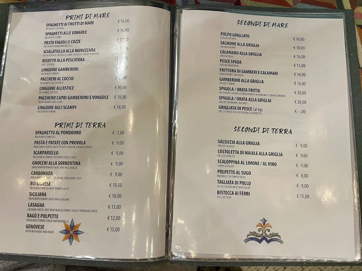 Menu di Trattoria 'A figlia D 'A Maruzzara Napoli 