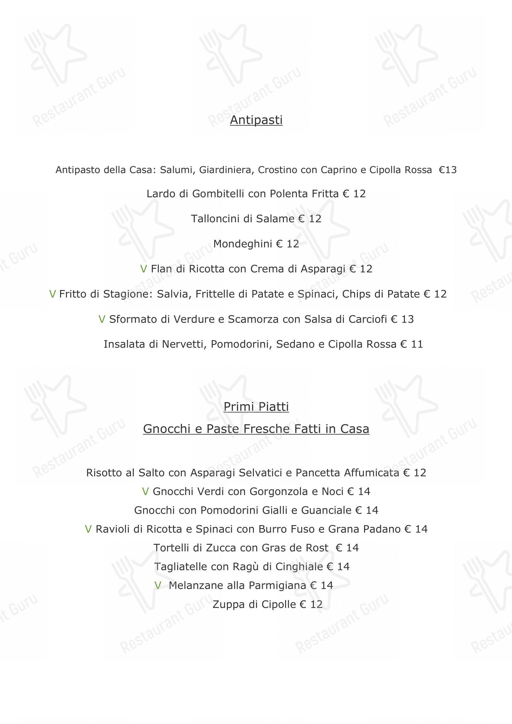 Menu di Trattoria Al Laghett - Menu