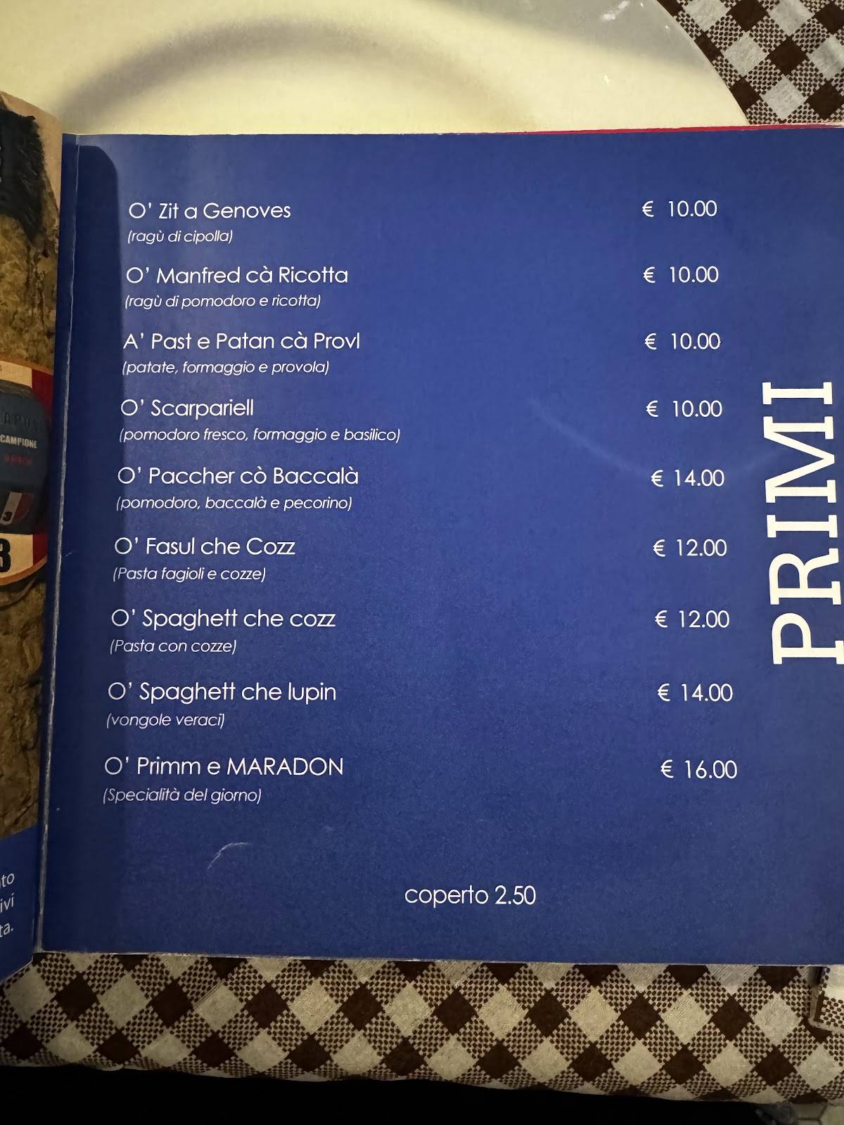Menu di Trattoria Casabuonocore 
