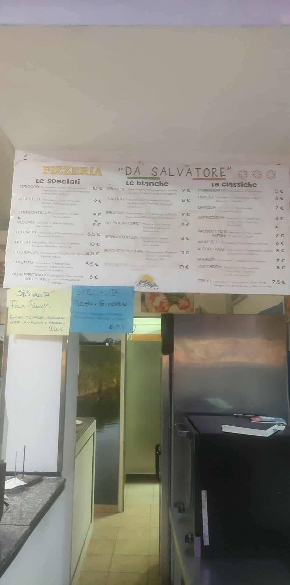 Menu di Trattoria Da Salvatore 