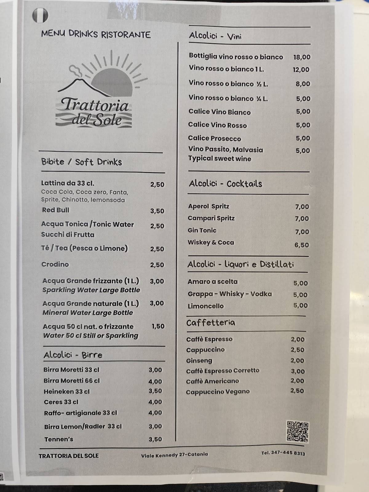 Menu di Trattoria del Sole 