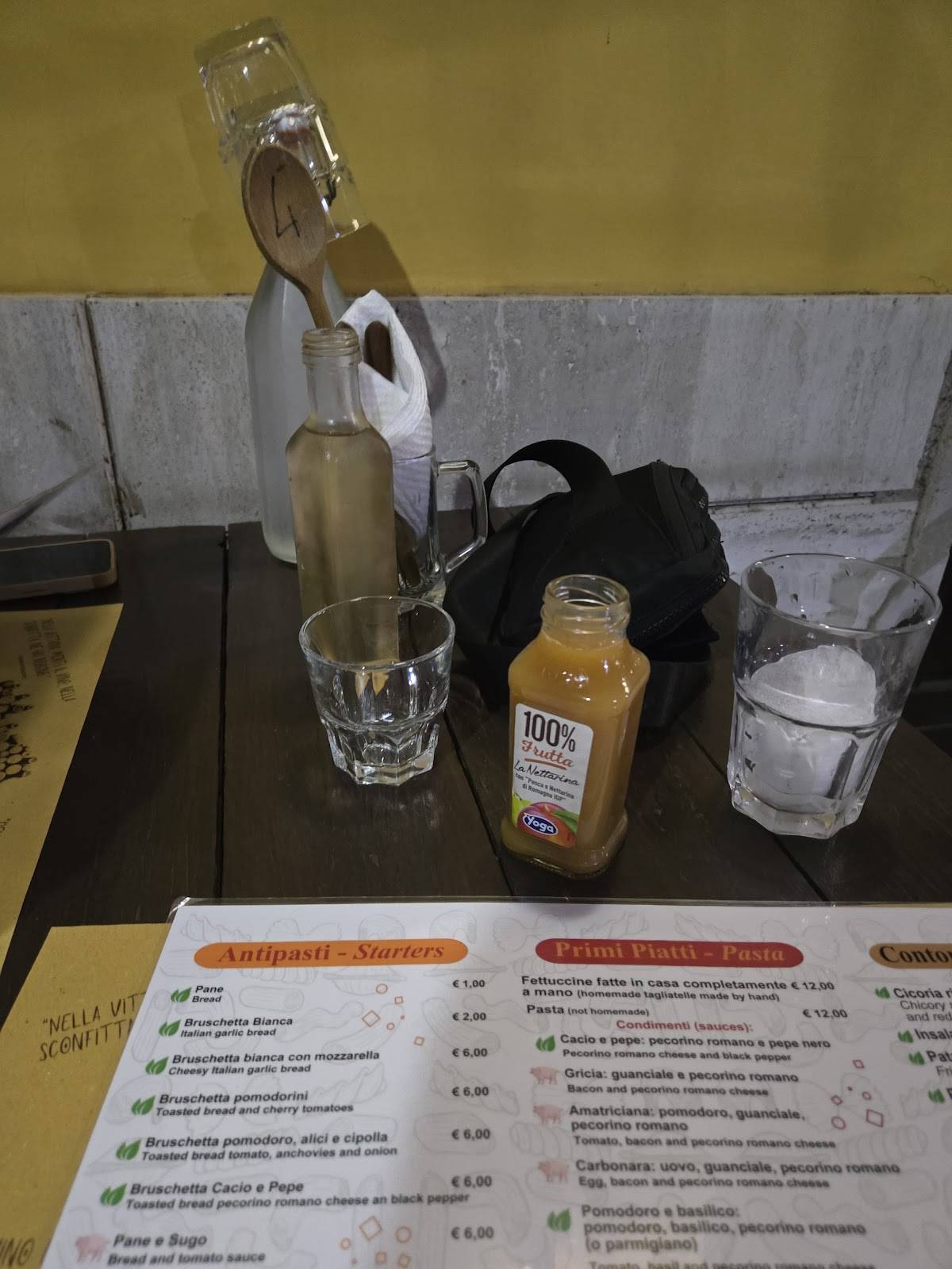 Menu de Trattoria Fettuccineria La Villetta a Torrespaccata