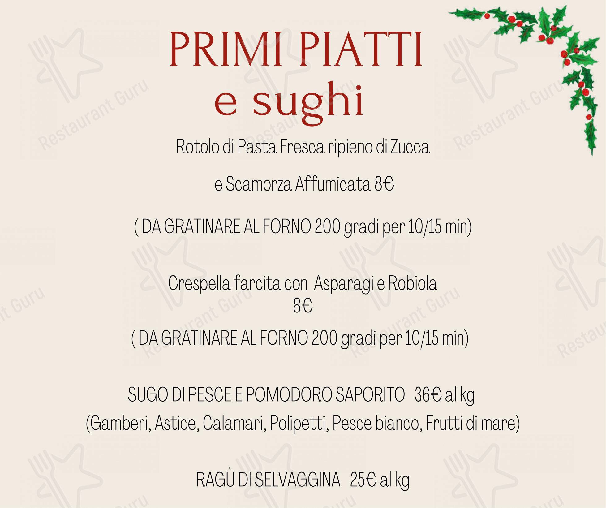 Menu per Trattoria L'Ocanda ristorante