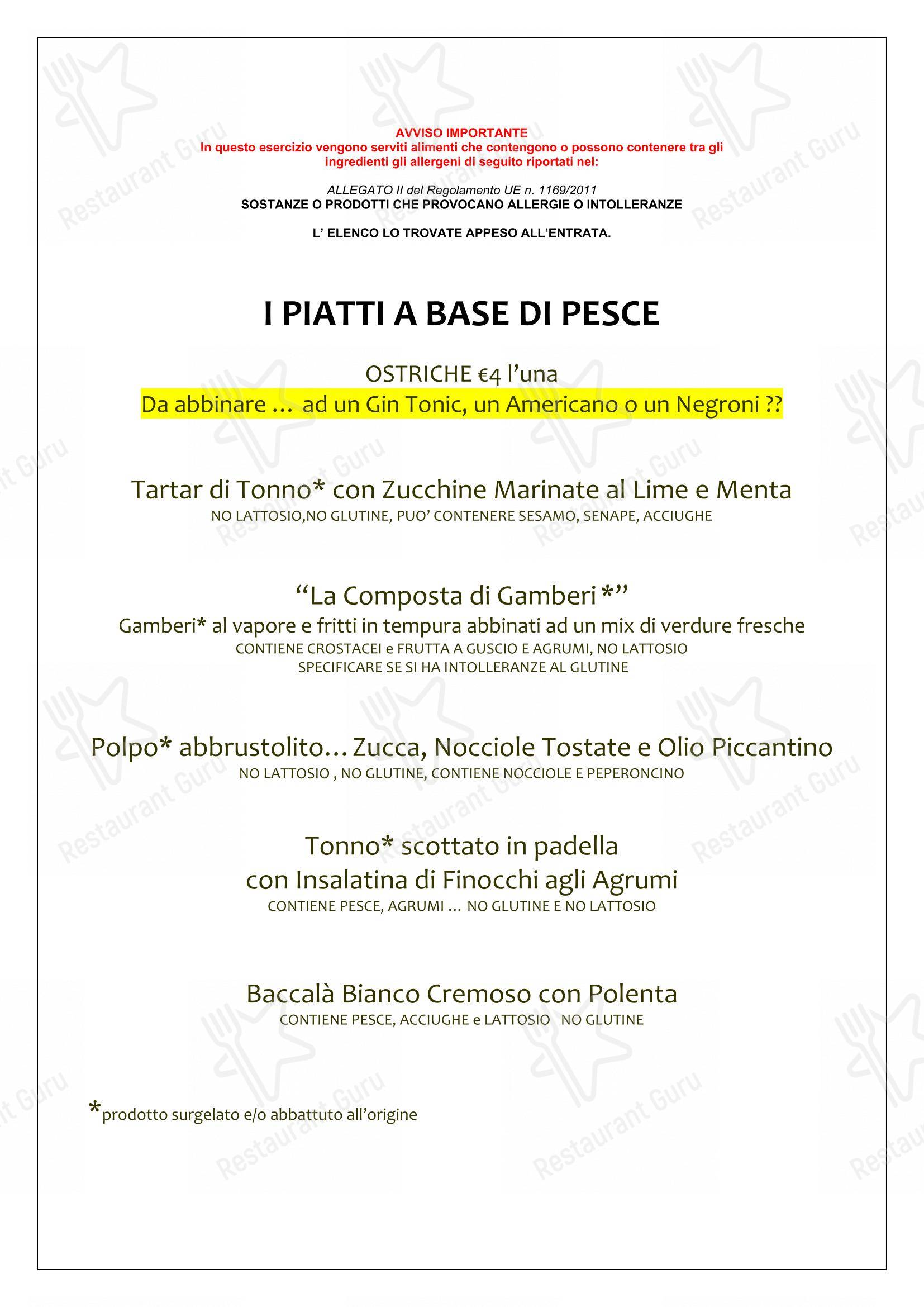 Menu di Trattoria L'Ocanda - 菜单