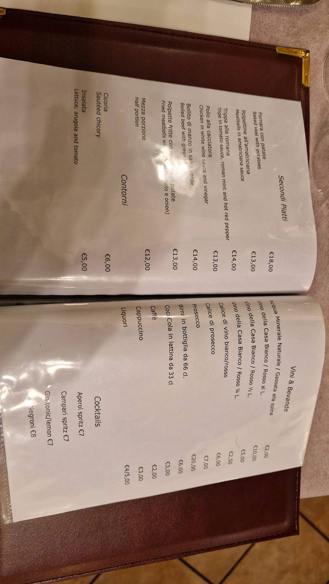 Menu di Trattoria Lilli 