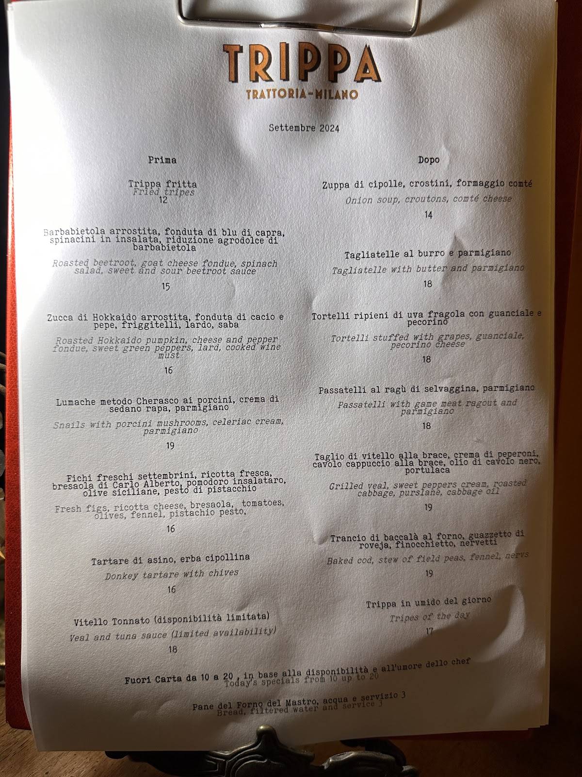 Menu di Trippa 