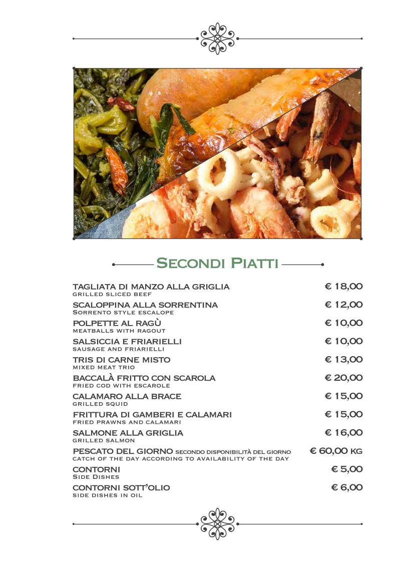 Menu di Trattoria & Pizzeria Nardones Napoli 