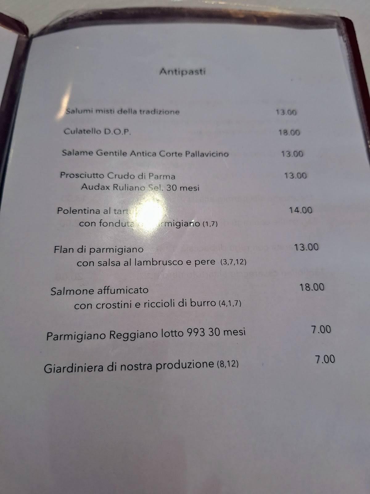 Menu di Trattoria Del Ducato 