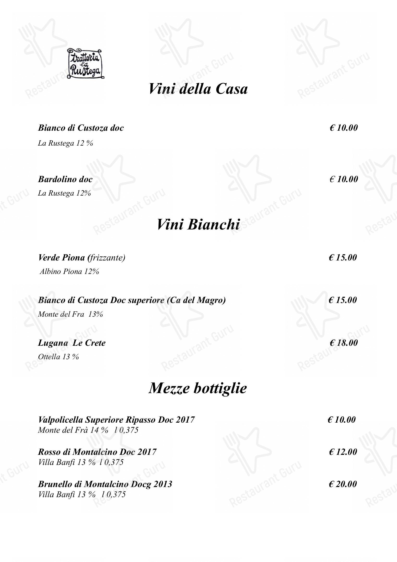 Trattoria la Rustega in Santa Lucia - Menu