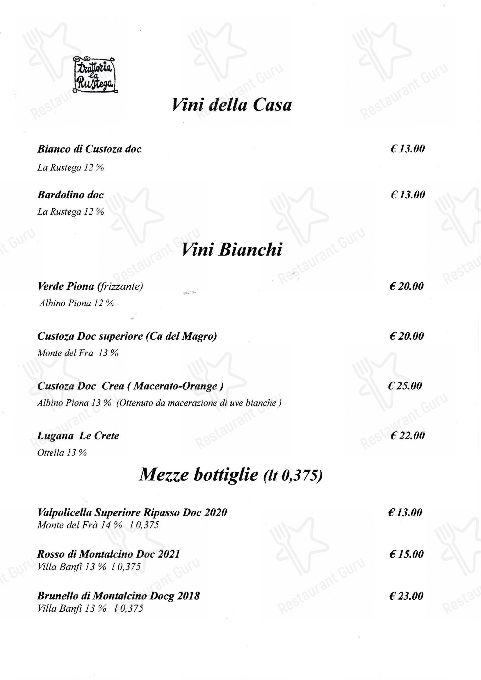 Trattoria la Rustega in Santa Lucia - Menu bar