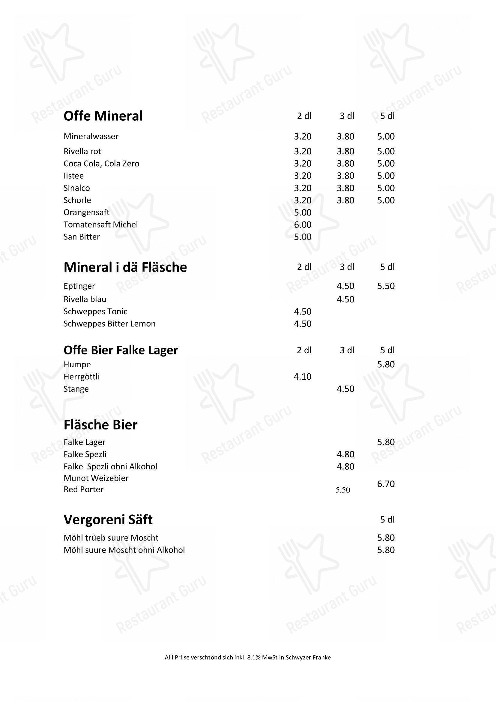 菜单 per Traube ristorante