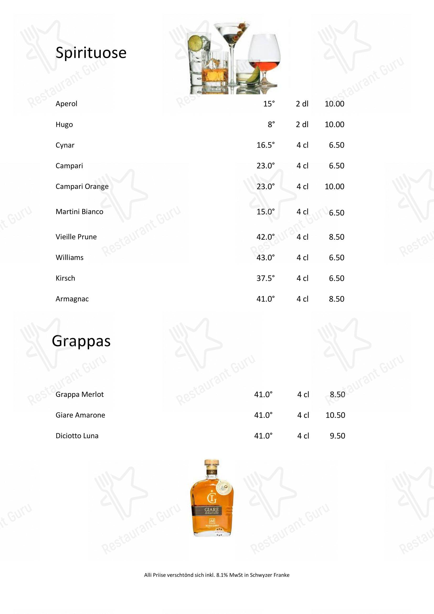 Menu di Traube - 菜单