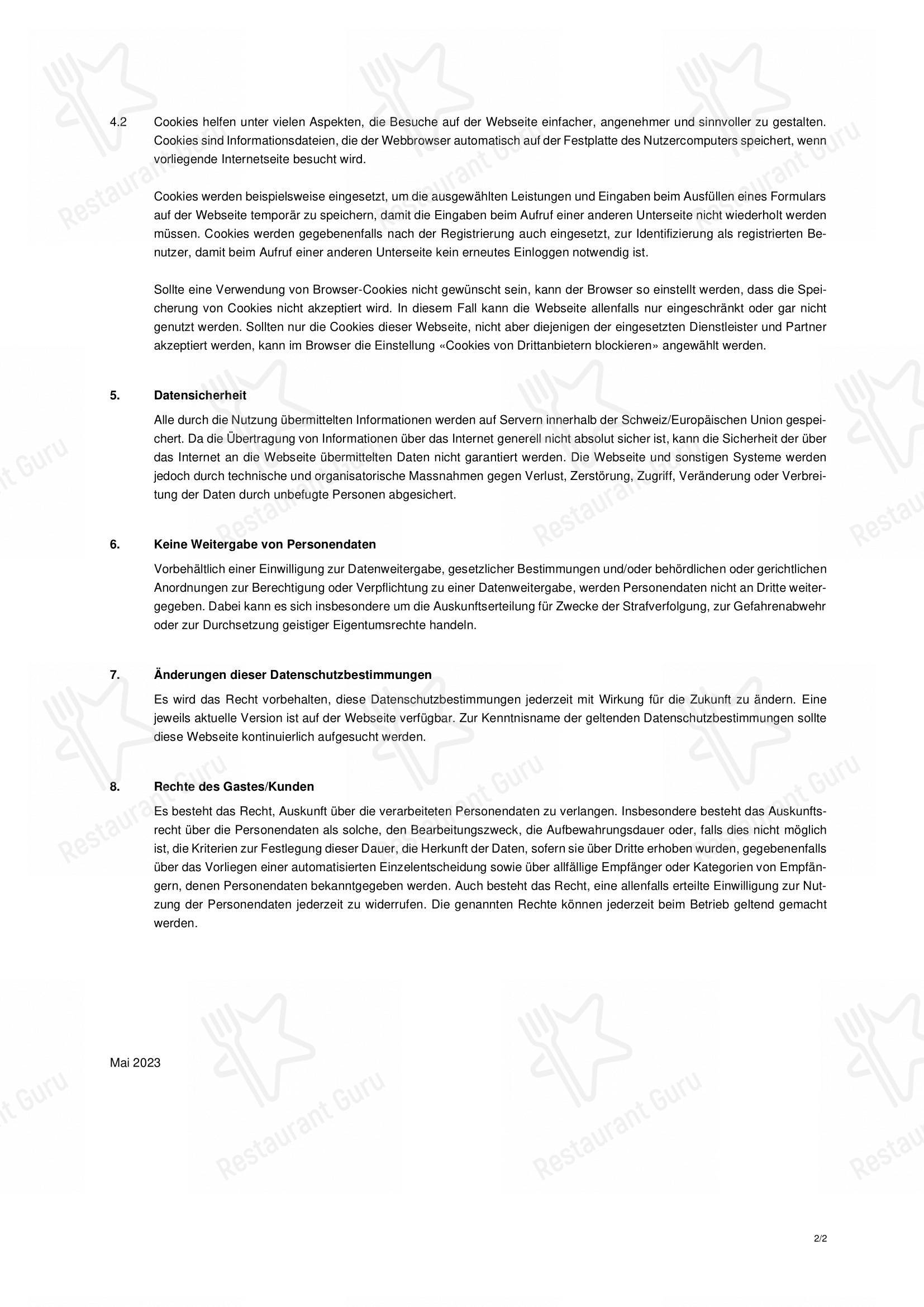 Menu di Traube - Menu bar